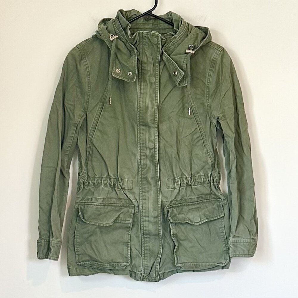 Forever 21 Adjustable Army Khaki Green Jacket - Size: Small